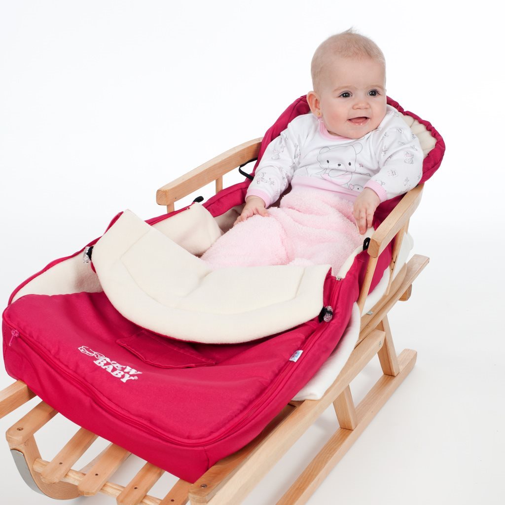 Luxus fleec téli lábzsák New baby piros