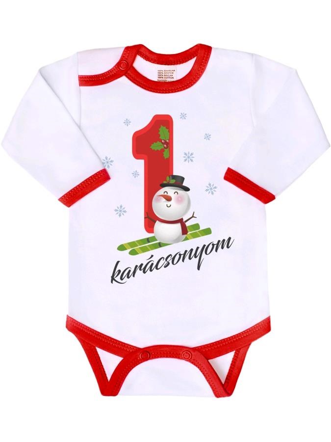 Body nyomtatott mintával New baby Az én 1 karácsonyom