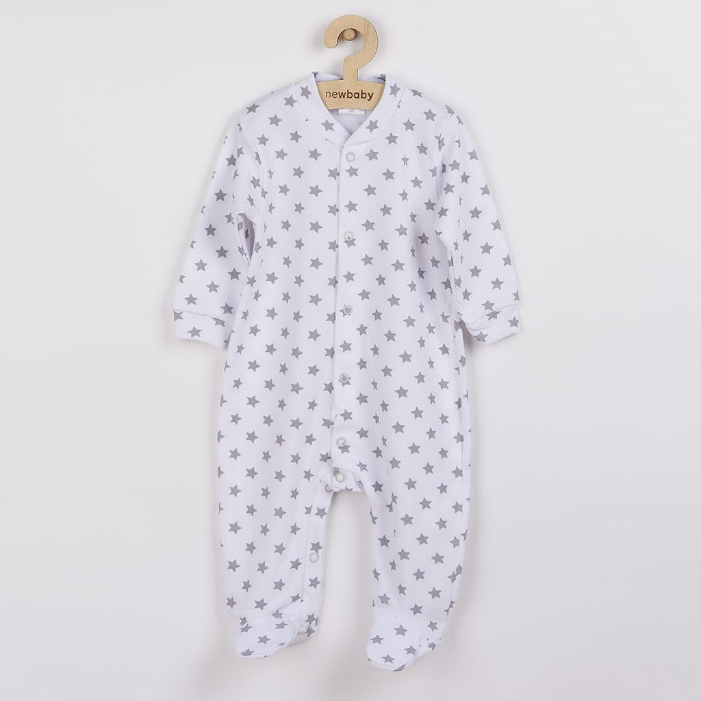 baba kezeslábas New baby Classic II szürke csillagokkal