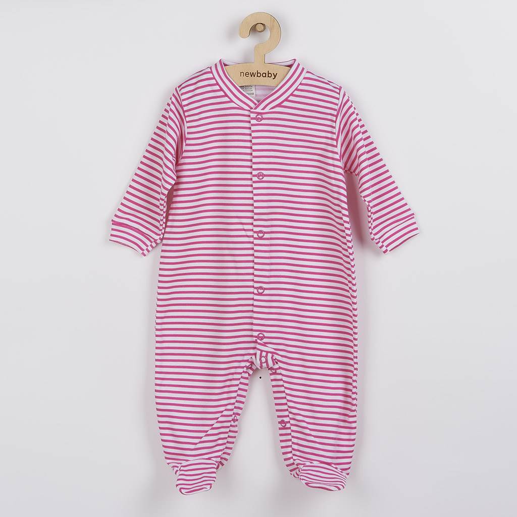 baba kezeslábas New baby Classic II rózsaszín csíkokkal
