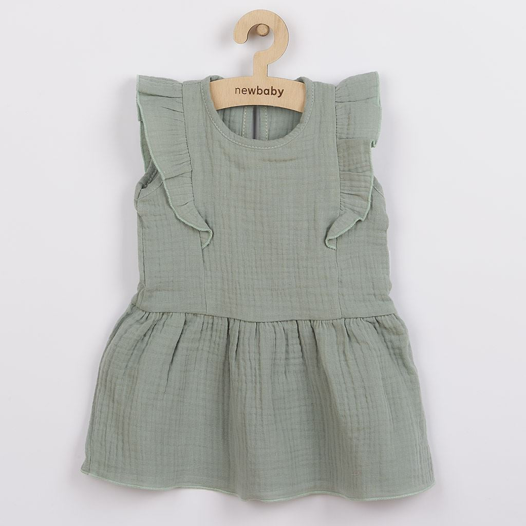 baba muszlin ruha New baby Summer Nature Collection menta