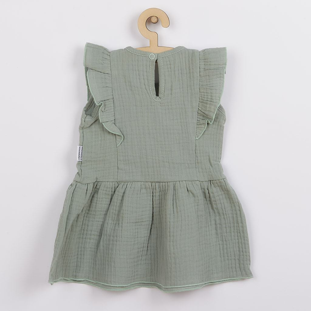 baba muszlin ruha New baby Summer Nature Collection menta