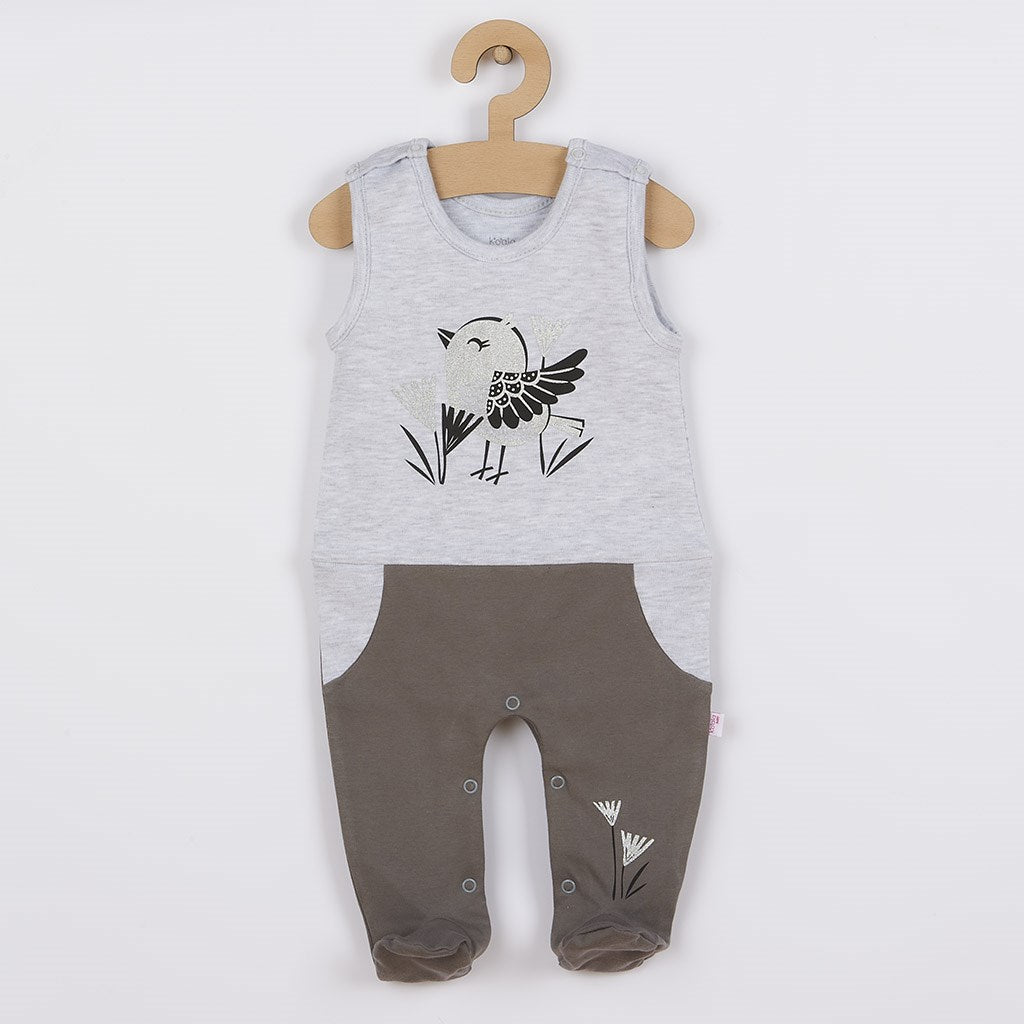 3-részes pamut együttes Koala Birdy szürke