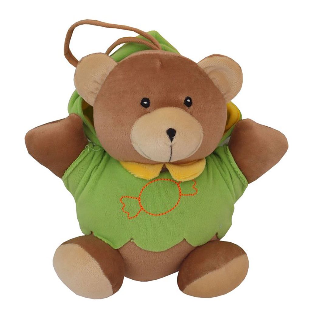 Felhúzható plüss játék baby Mix maci zöld