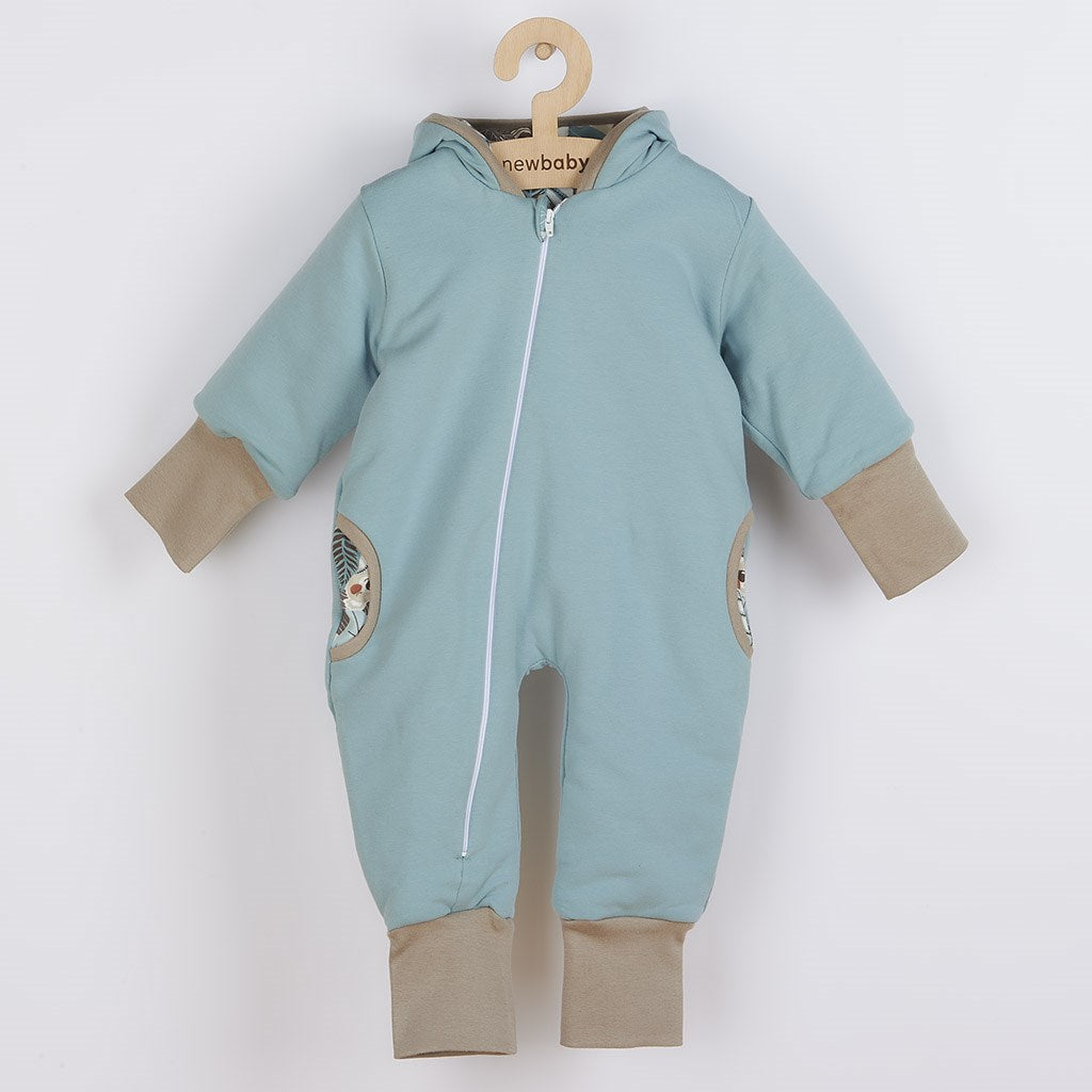 Meleg tavaszi kezeslábas kapucnival New baby Spring mint