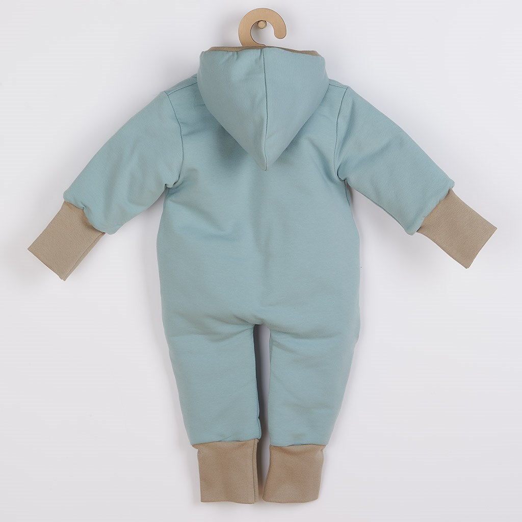 Meleg tavaszi kezeslábas kapucnival New baby Spring mint