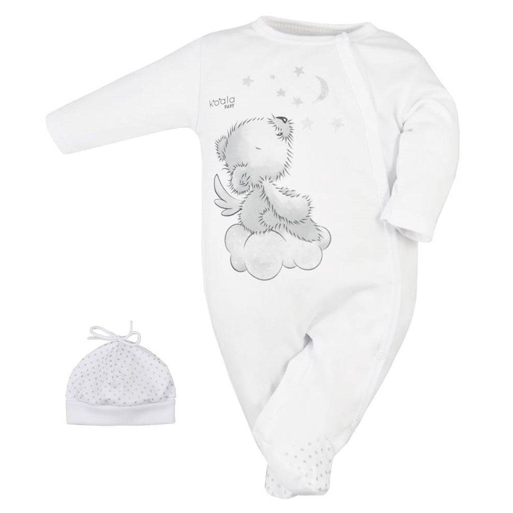baba kezeslábas sapkával Koala Angel fehér