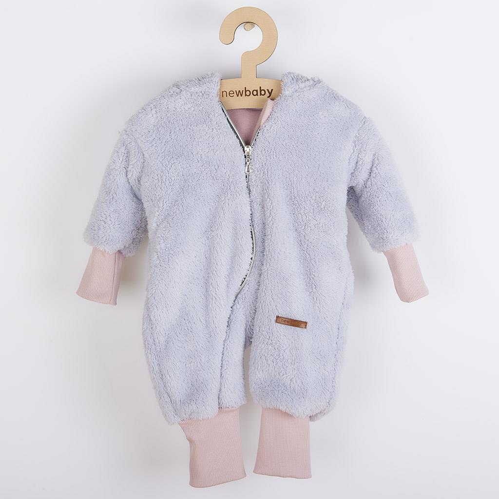 Luxus baba téli kezeslábas New baby Teddy bear szürke rózsaszín