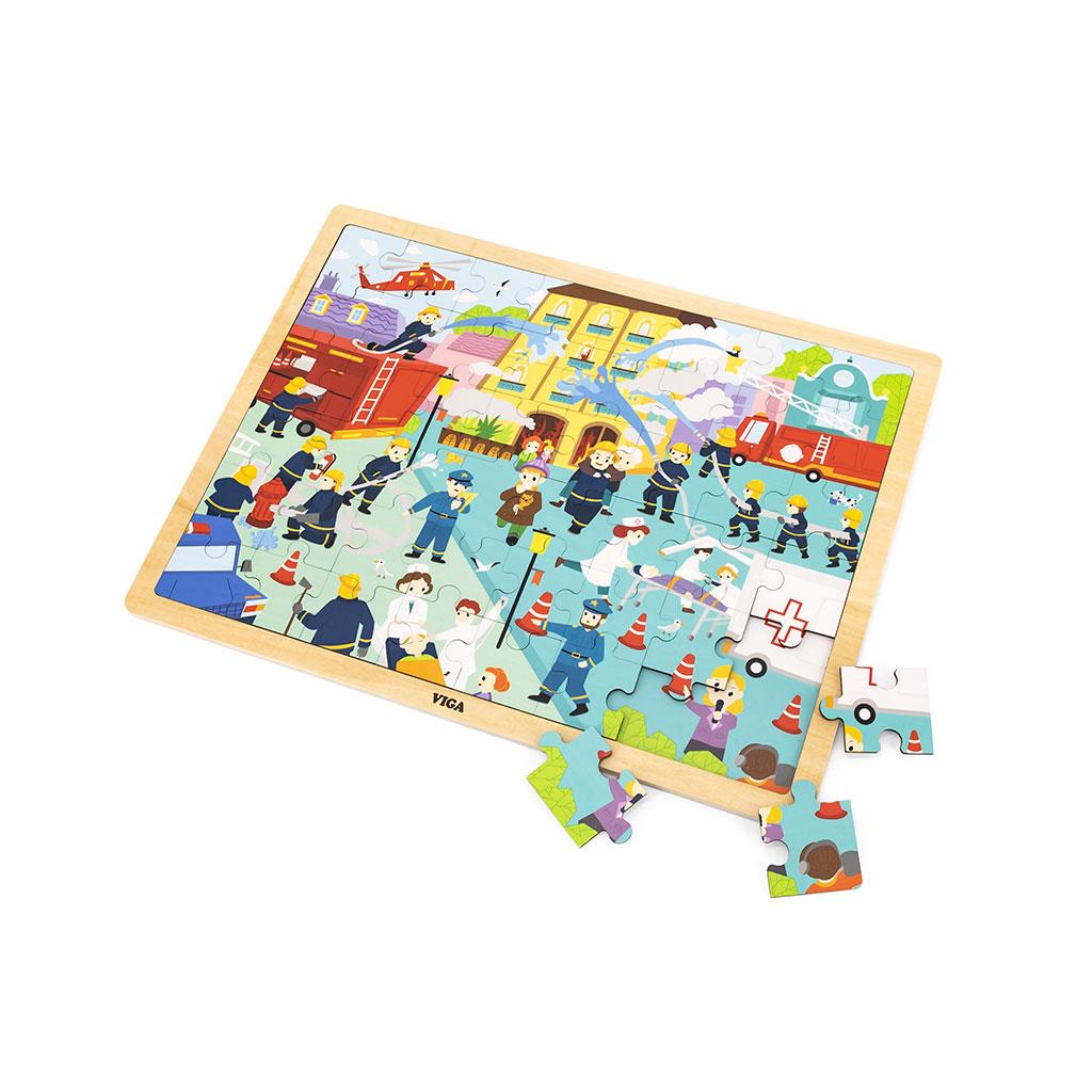 Fa puzzle Viga Tûzoltók