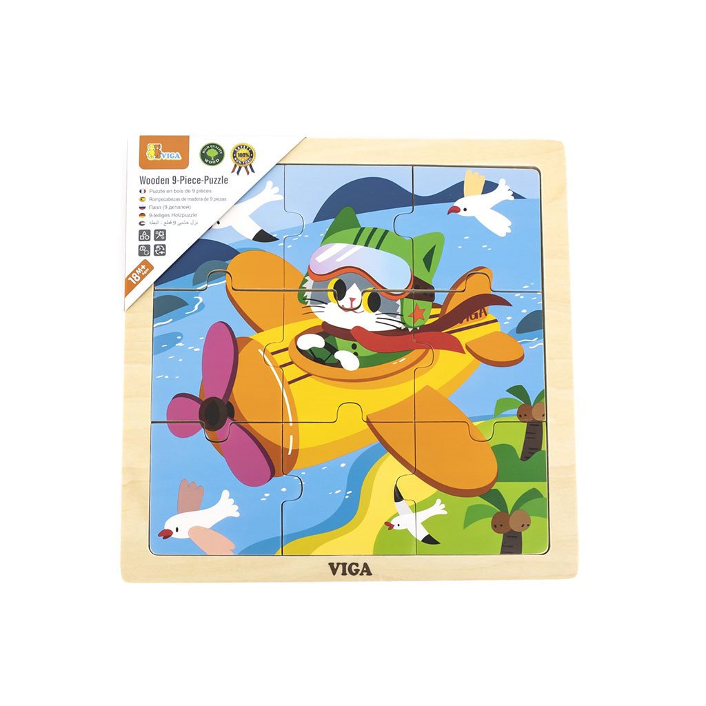 Fa képes kirakó puzzle Viga 9 db Repülõgépek