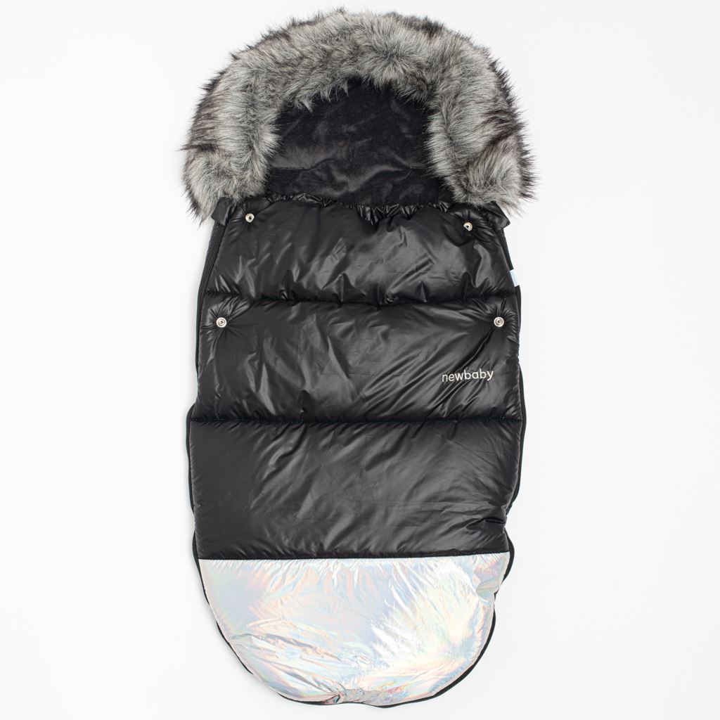 Luxus lábzsák szõrmével Shine New baby fekete ezüst szín