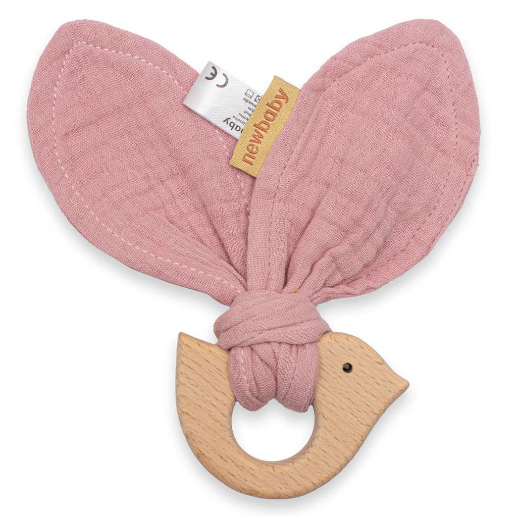 baba rágóka madárral New baby Bird pink