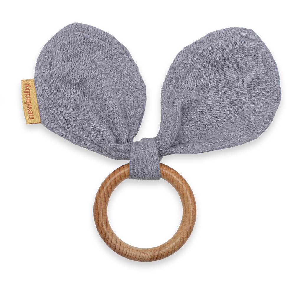 Rágóka levelekkel New baby Ears grey