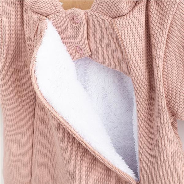 Kezeslábas kapucnival New baby Frosty pink