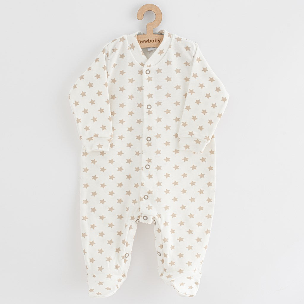 baba kezeslábas New baby Classic II csillagokkal bézs