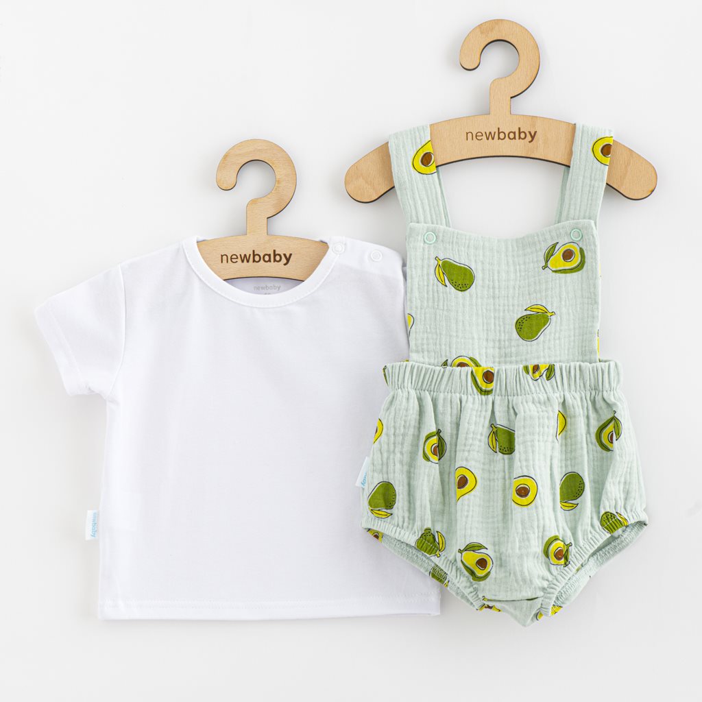 Muslin babakészlet Rövidnadrág és Póló New baby Avocado