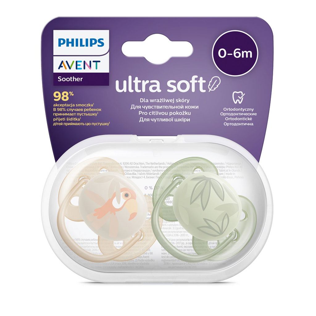 baba cumi Ultrasoft Premium Avent állatok 0 - 6 hónap 2 darab fiú