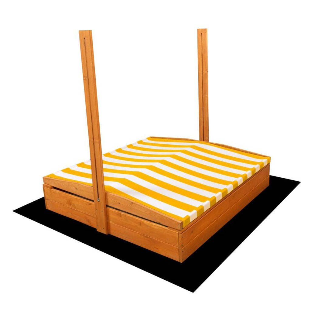 Fa homokozó árnyékoló tetõvel baby Mix 120x120 cm sárga-fehér