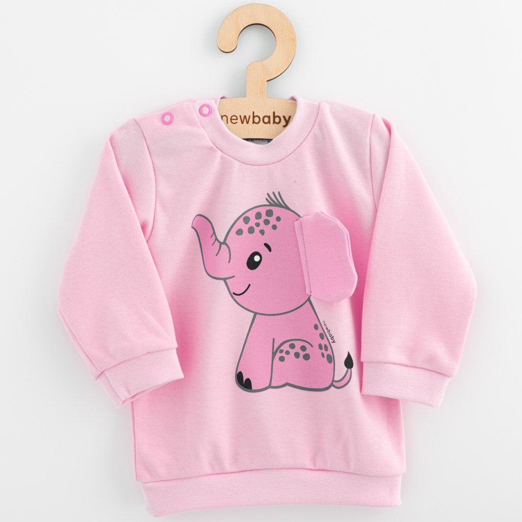 baba együttes póló és szabadidõ nadrág New baby Happy Elephant pink