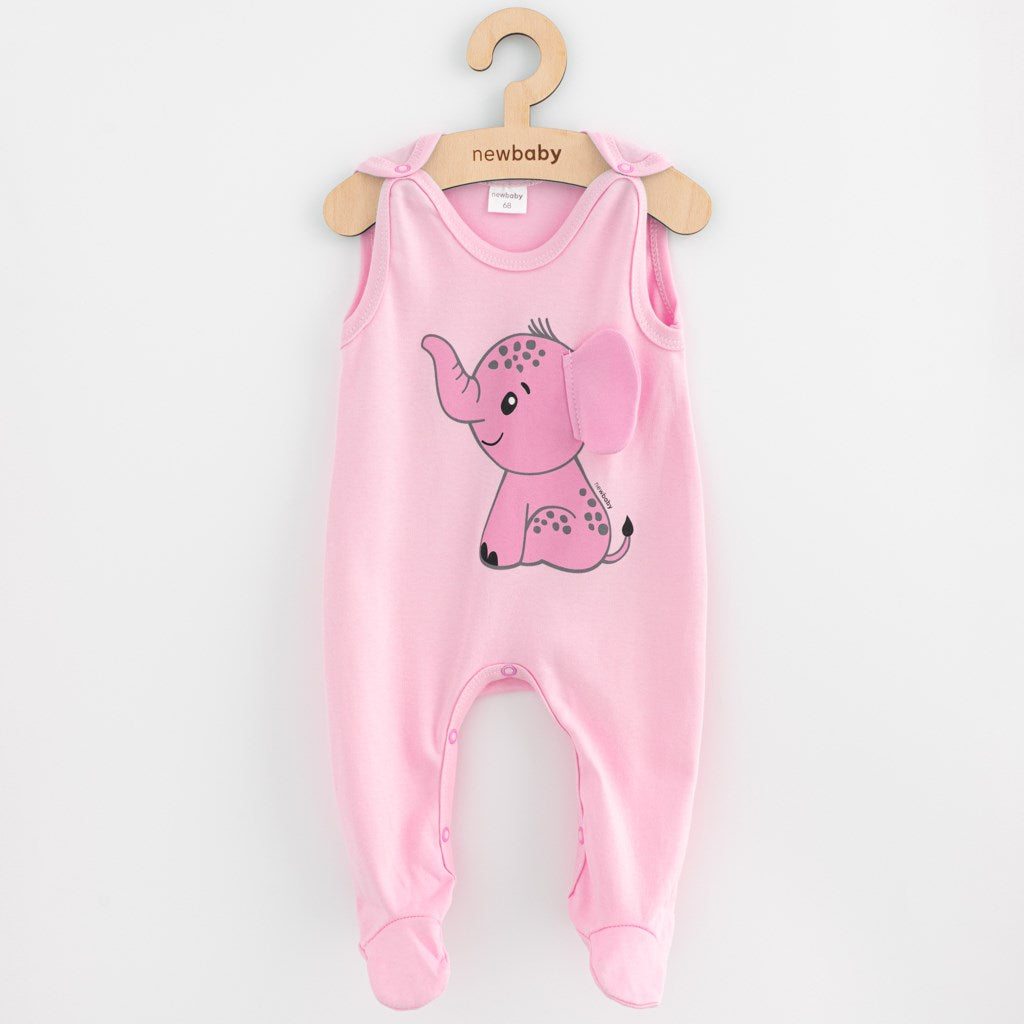 baba pamut rugdalózó New baby Happy Elephant pink
