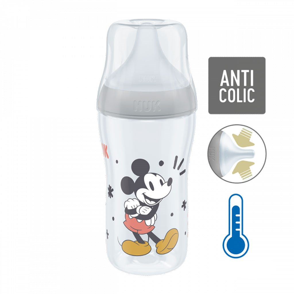 baba cumisüveg NUK Perfect Match MICKEY Temperature Control 260 ml grey
