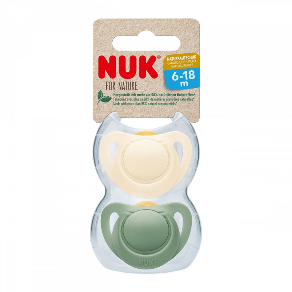 NUK For Nature latex cumi 6-18 h 2 db box zöld