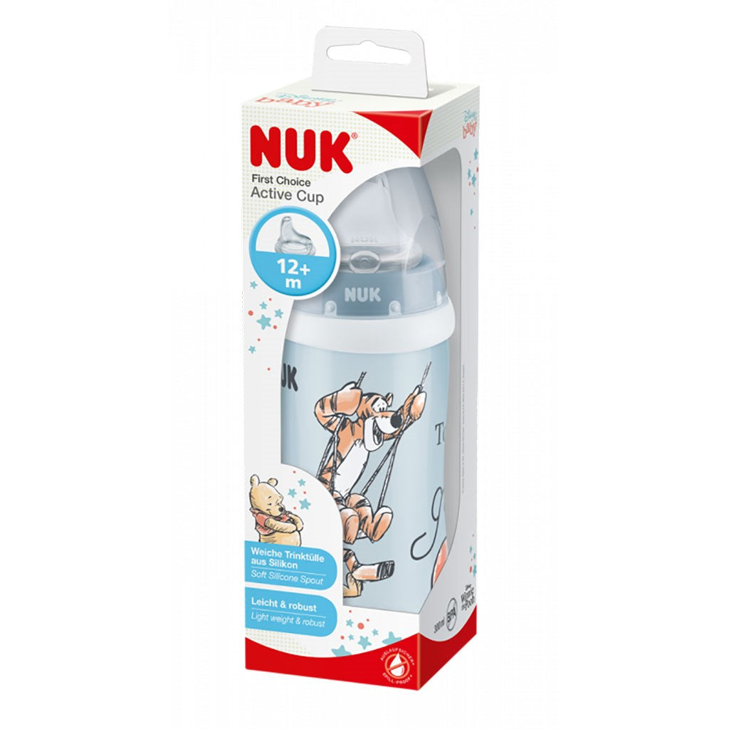Gyermek sport itatópohár NUK Active Disney Mackó Pu 300 ml bézs