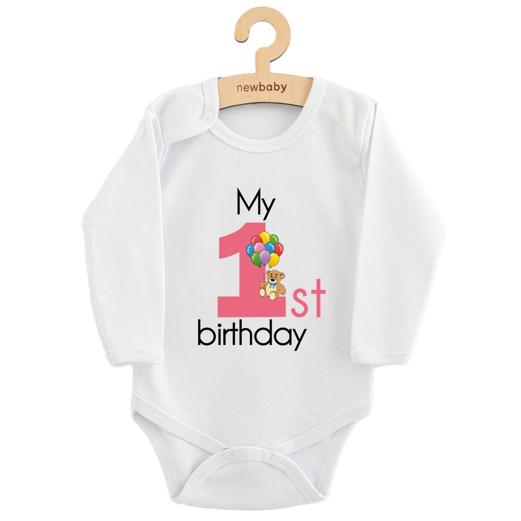 baba body nyomtatással New baby My first birthday pink
