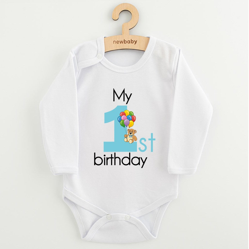 baba body nyomtatással New baby My first birthday blue