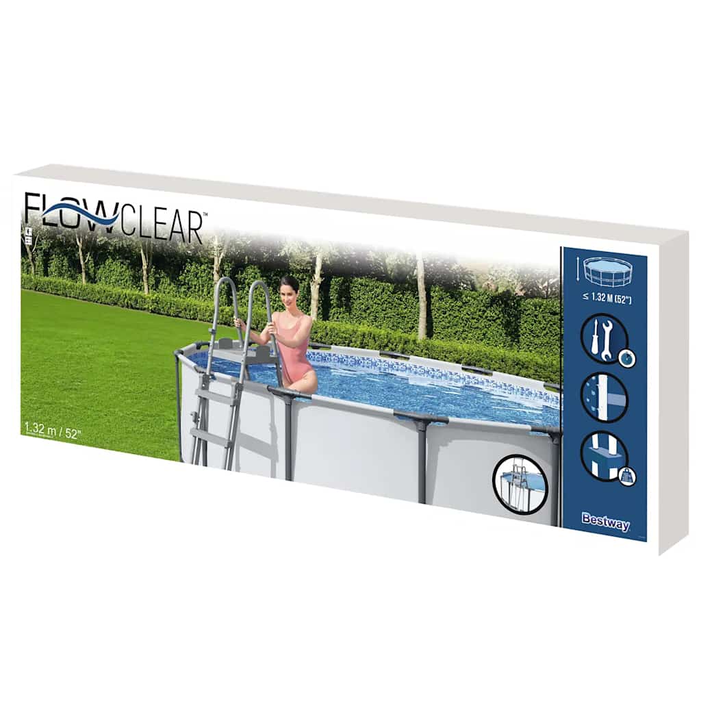 Flowclear 4 fokos biztonsági medencelétra 132 cm
