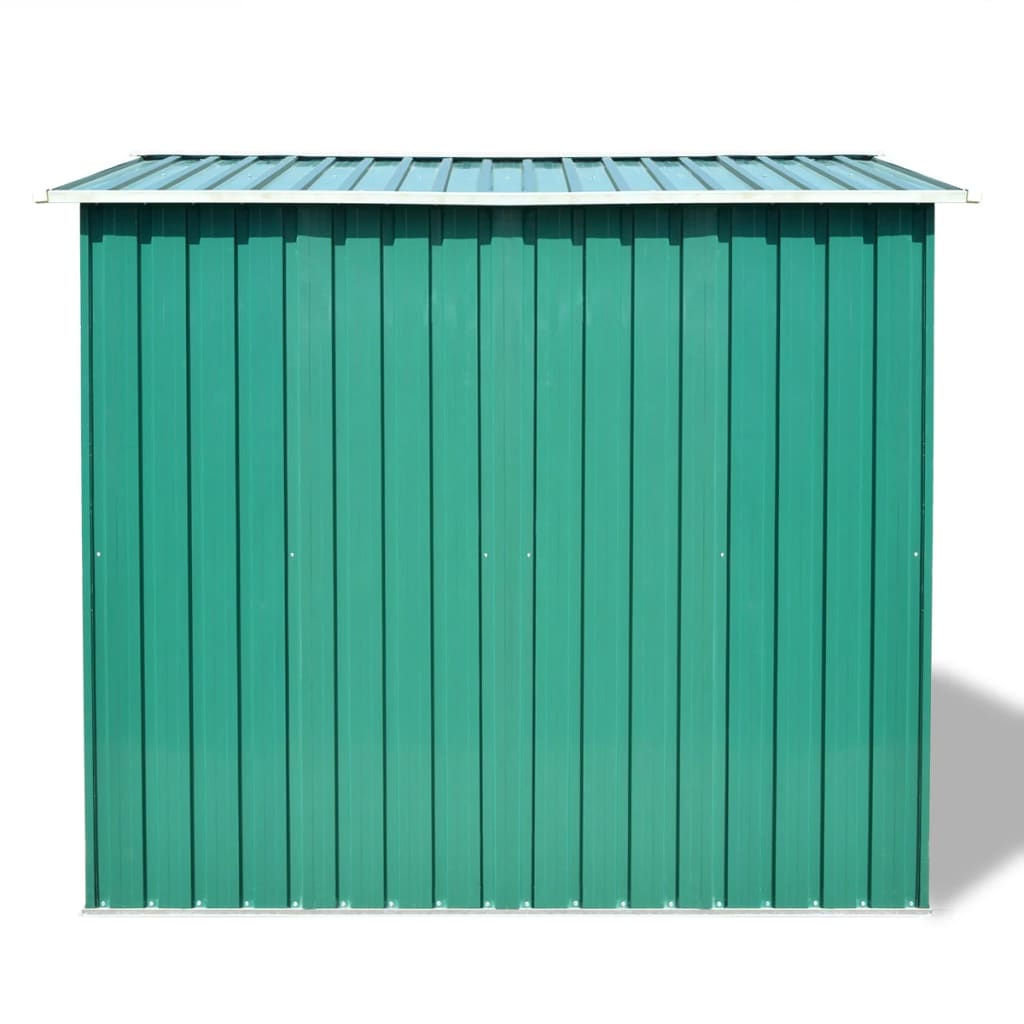 zöld fém kerti fészer 257 x 205 x 178 cm
