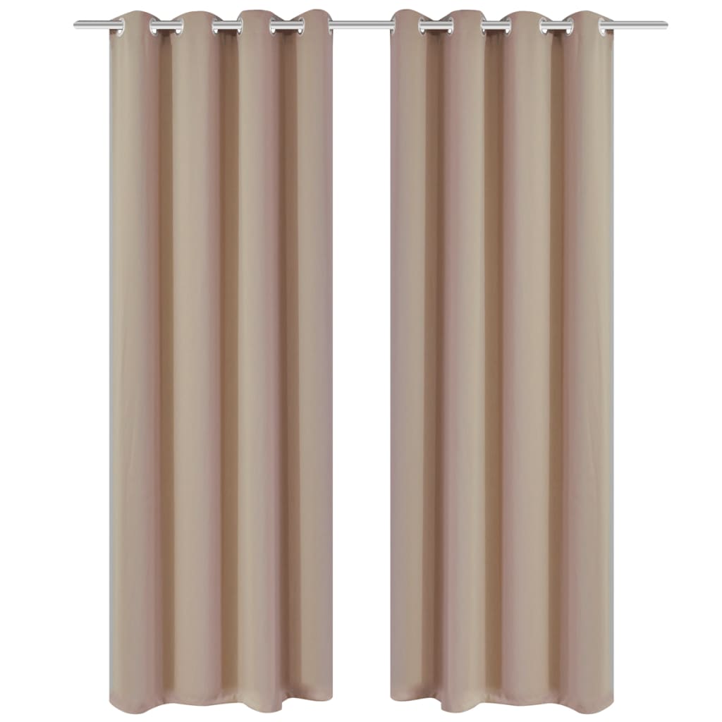 2 db krémszínű sötétítőfüggöny fém fűzőlyukakkal 135 x 175 cm