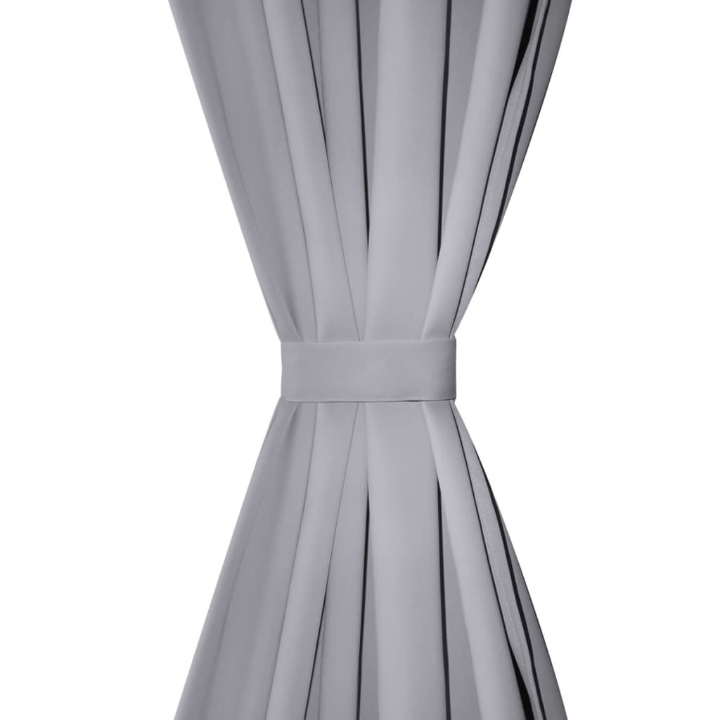 szürke sötétítőfüggöny fém fűzőlyukakkal 270 x 245 cm