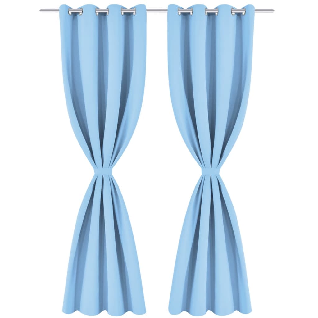 2 db türkiz sötétítőfüggöny fém függönykarikákkal 135 x 175 cm