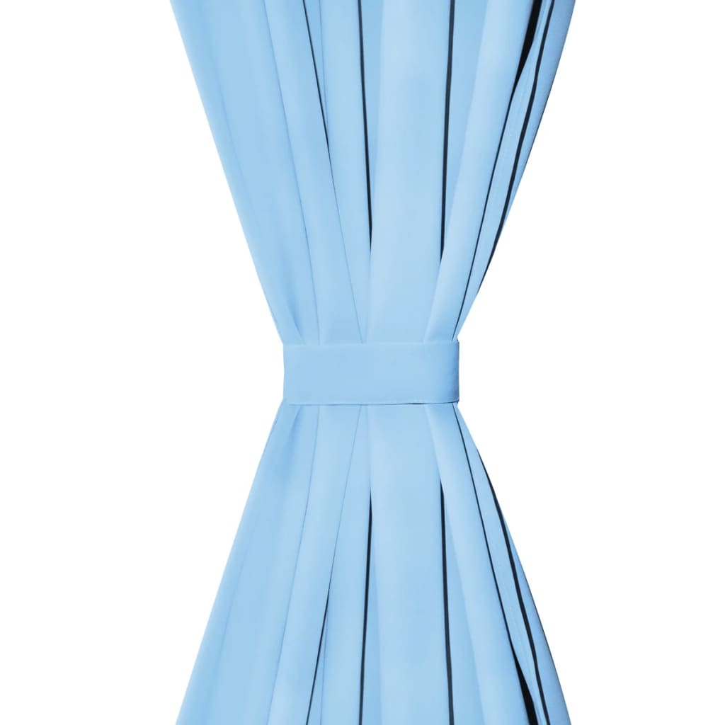 türkizkék sötétítőfüggöny fém fűzőlyukakkal 270 x 245 cm