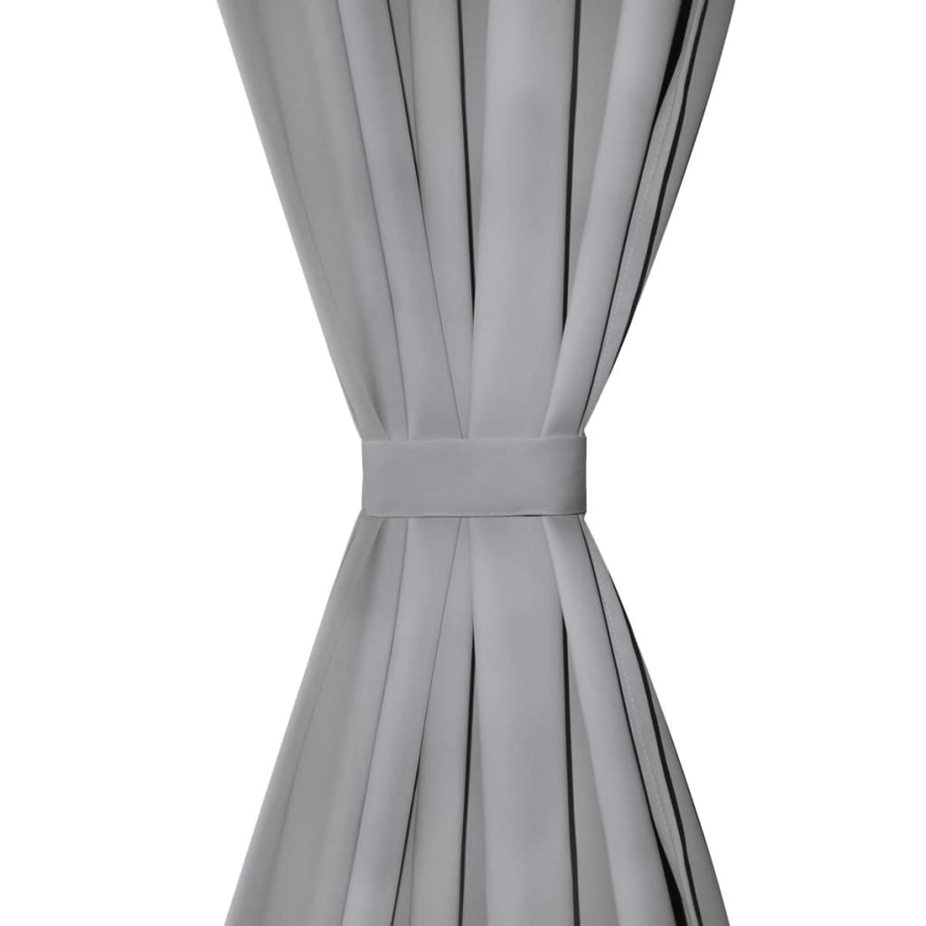 2 db szürke mikroszatén függöny karikákkal 140 x 175 cm