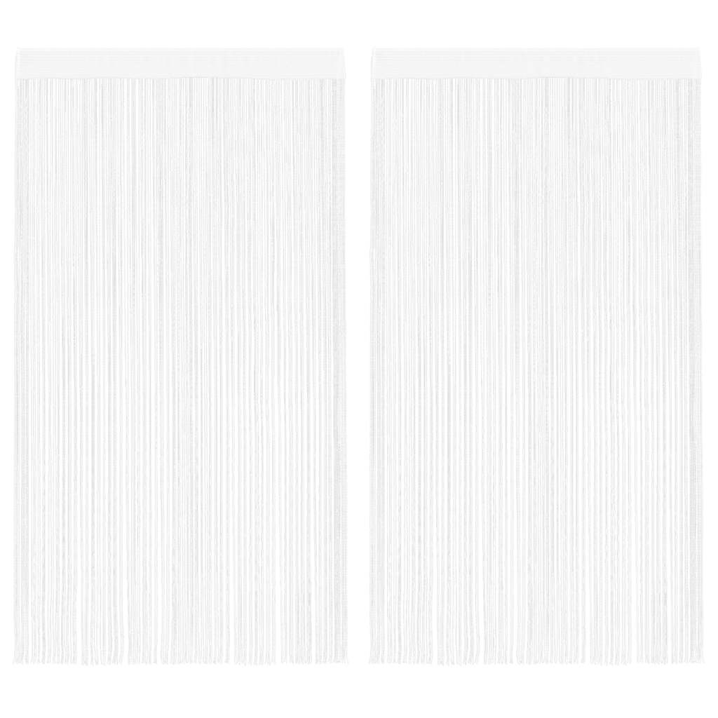 2 db fehér zsinórfüggöny 100 x 250 cm