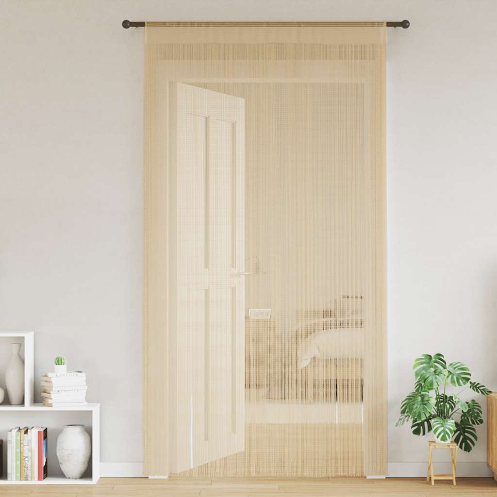 2 db bézs zsinórfüggöny 100 x 250 cm
