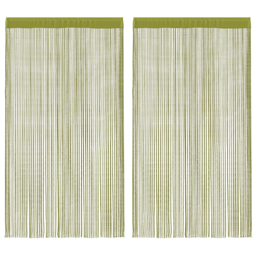 2 db zöld zsinórfüggöny 100 x 250 cm