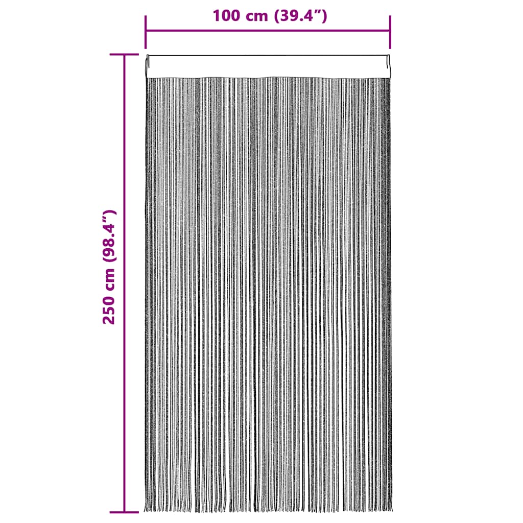 2 db zöld zsinórfüggöny 100 x 250 cm
