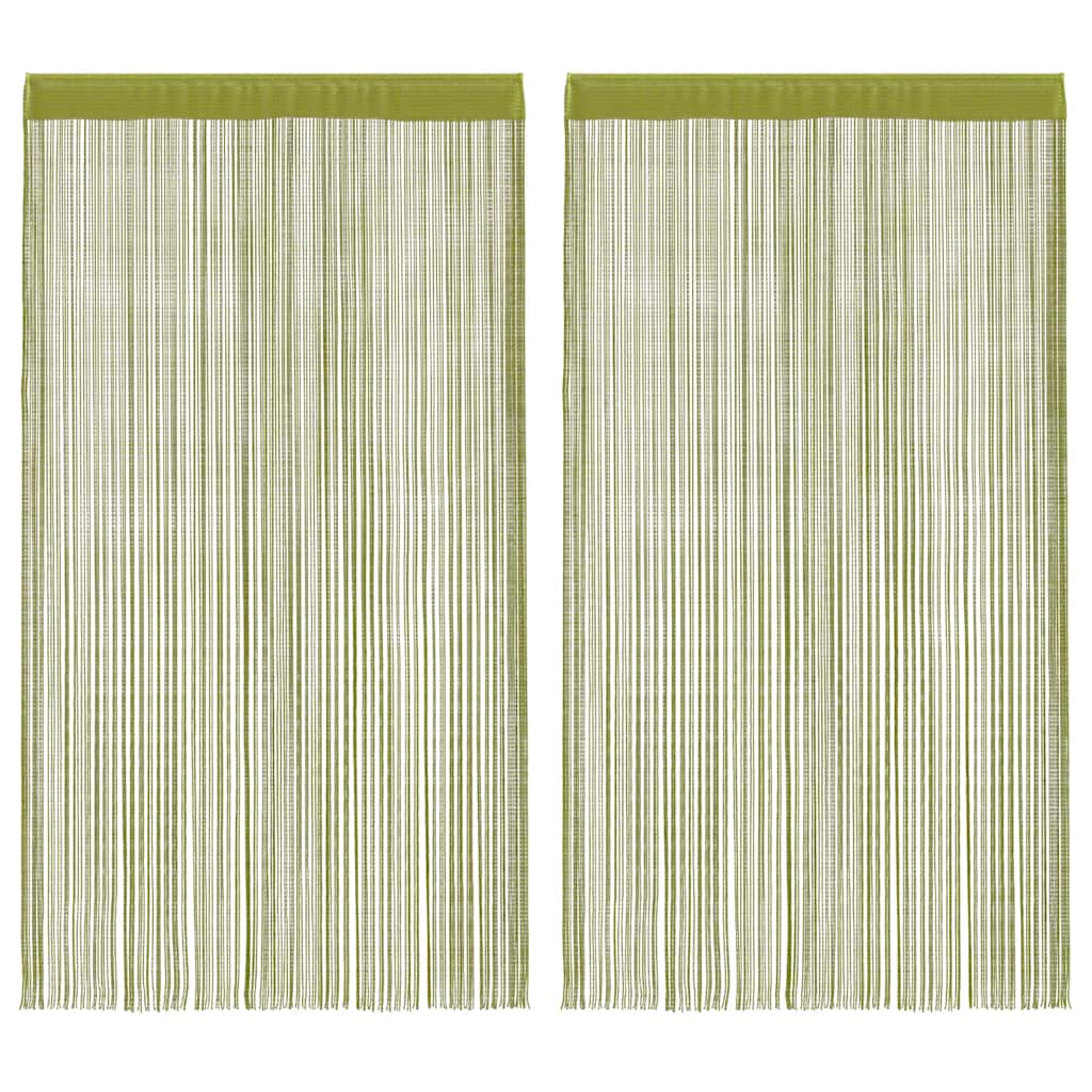 2 db zöld zsinórfüggöny 140 x 250 cm