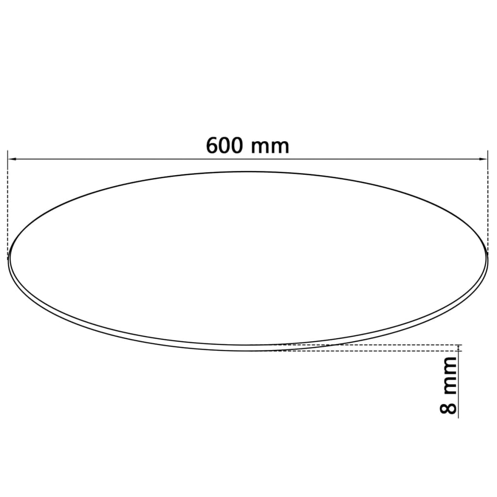 edzett üveg asztallap kerek 600 mm