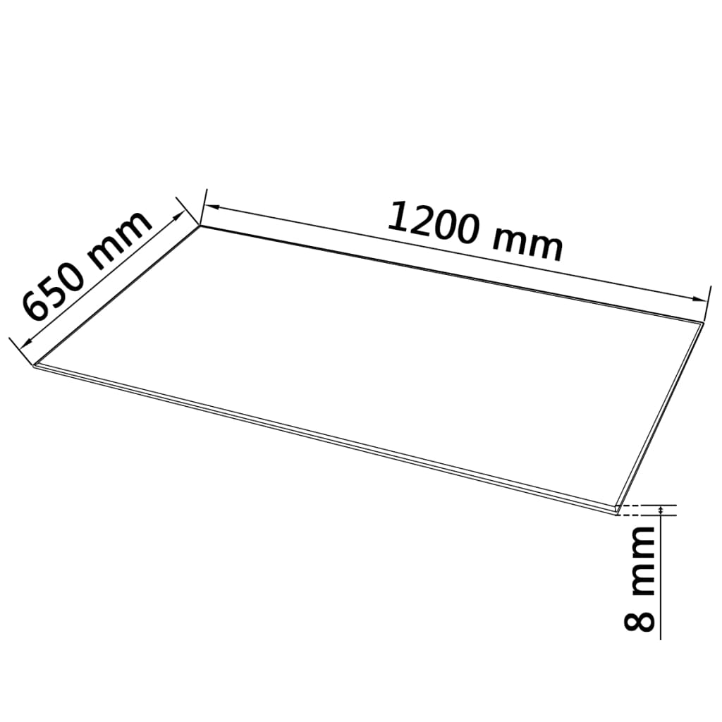 edzett üveg asztallap téglalap alakú 1200 x 650 mm