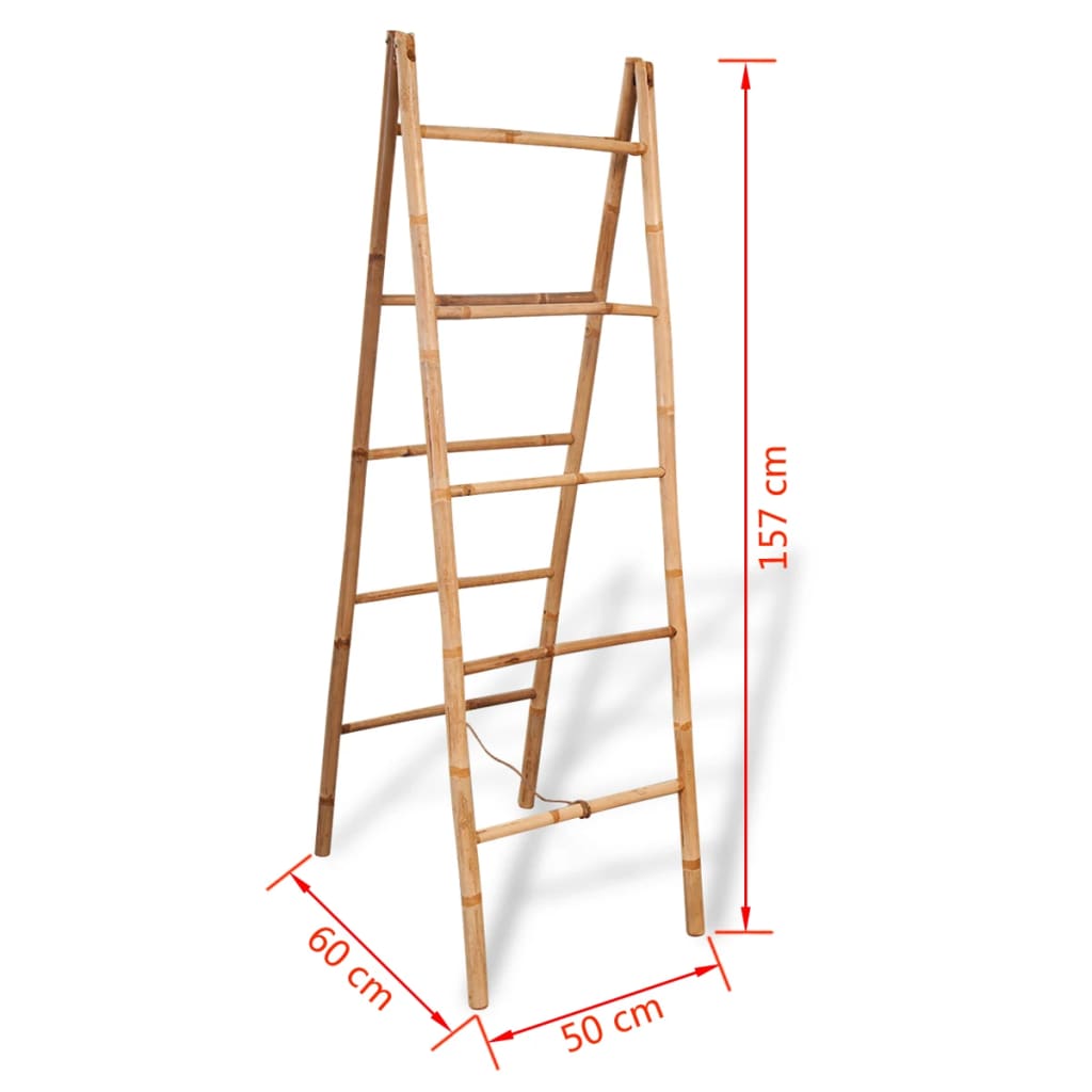 dupla törölközőszárító létra 5 fokos bambusz 50x160 cm