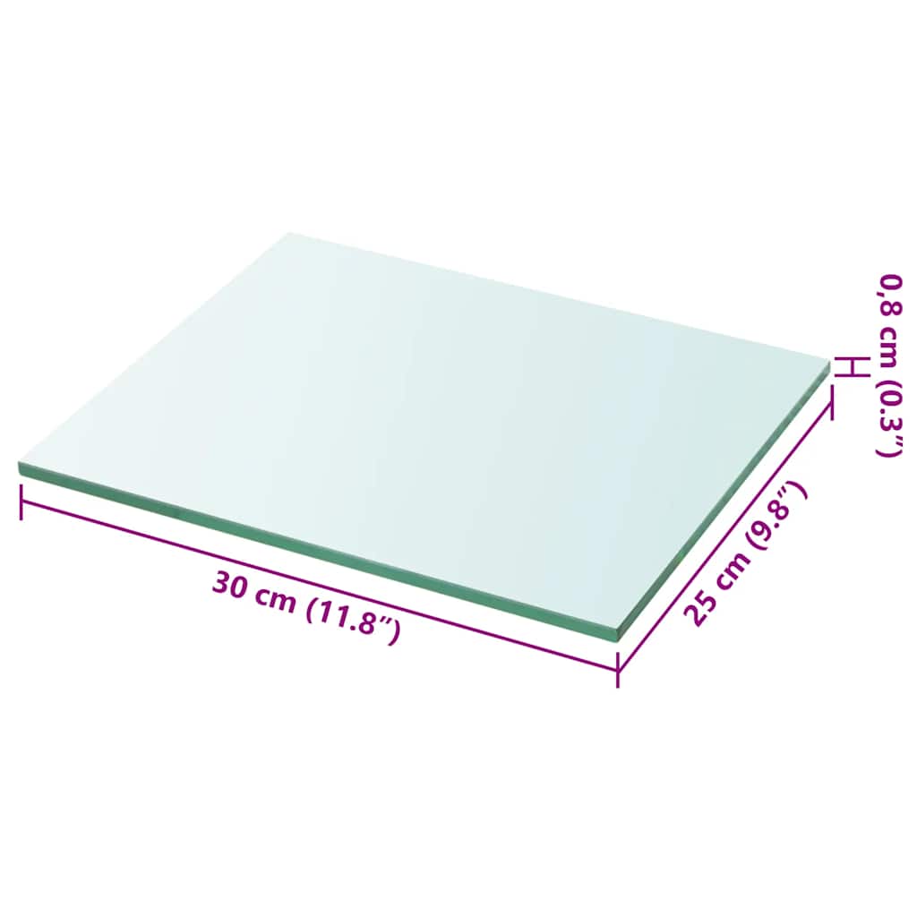 30x25 cm átlátszó panel üvegpolc