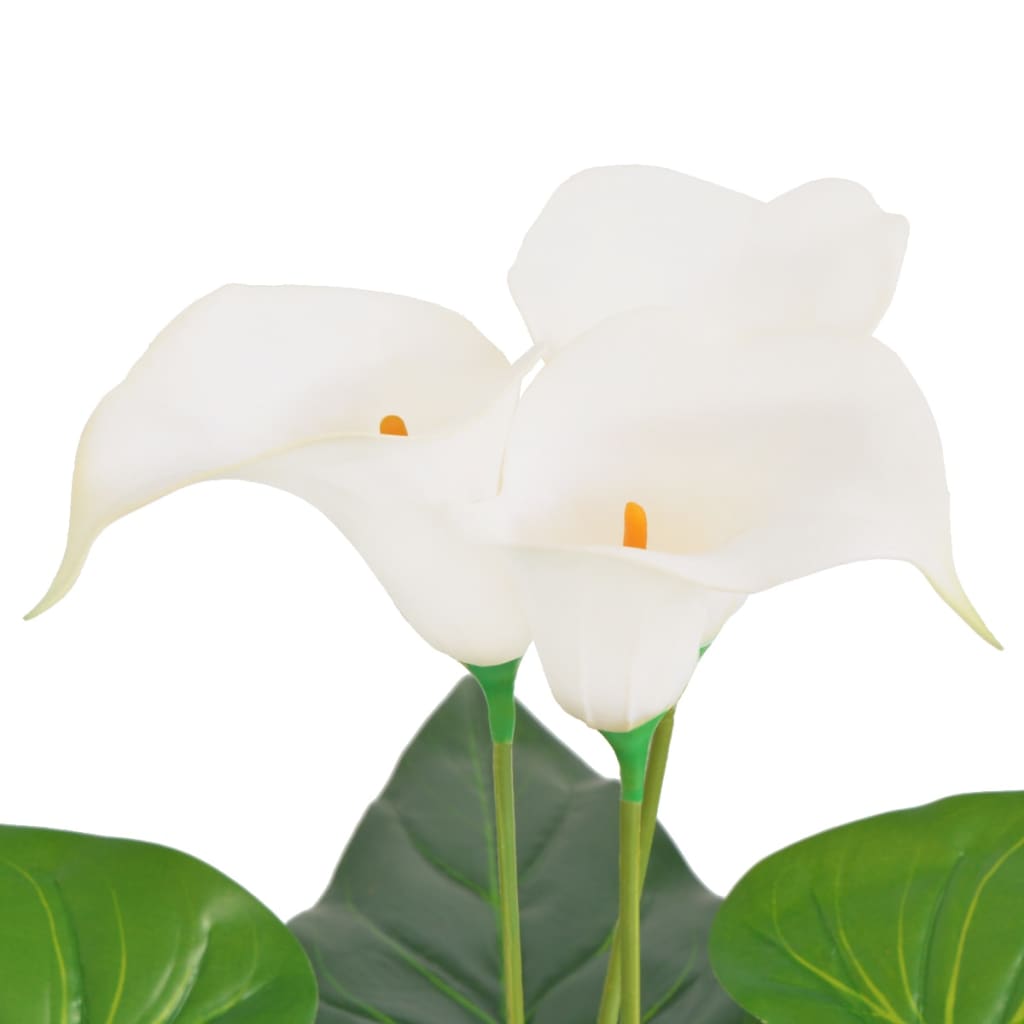 műkála liliom virágcseréppel 40 cm fehér