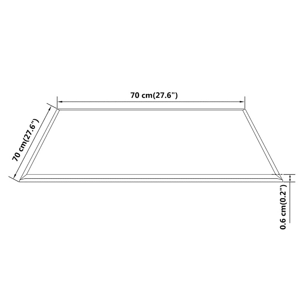 edzett üveg asztallap négyszögletes 700x700 mm