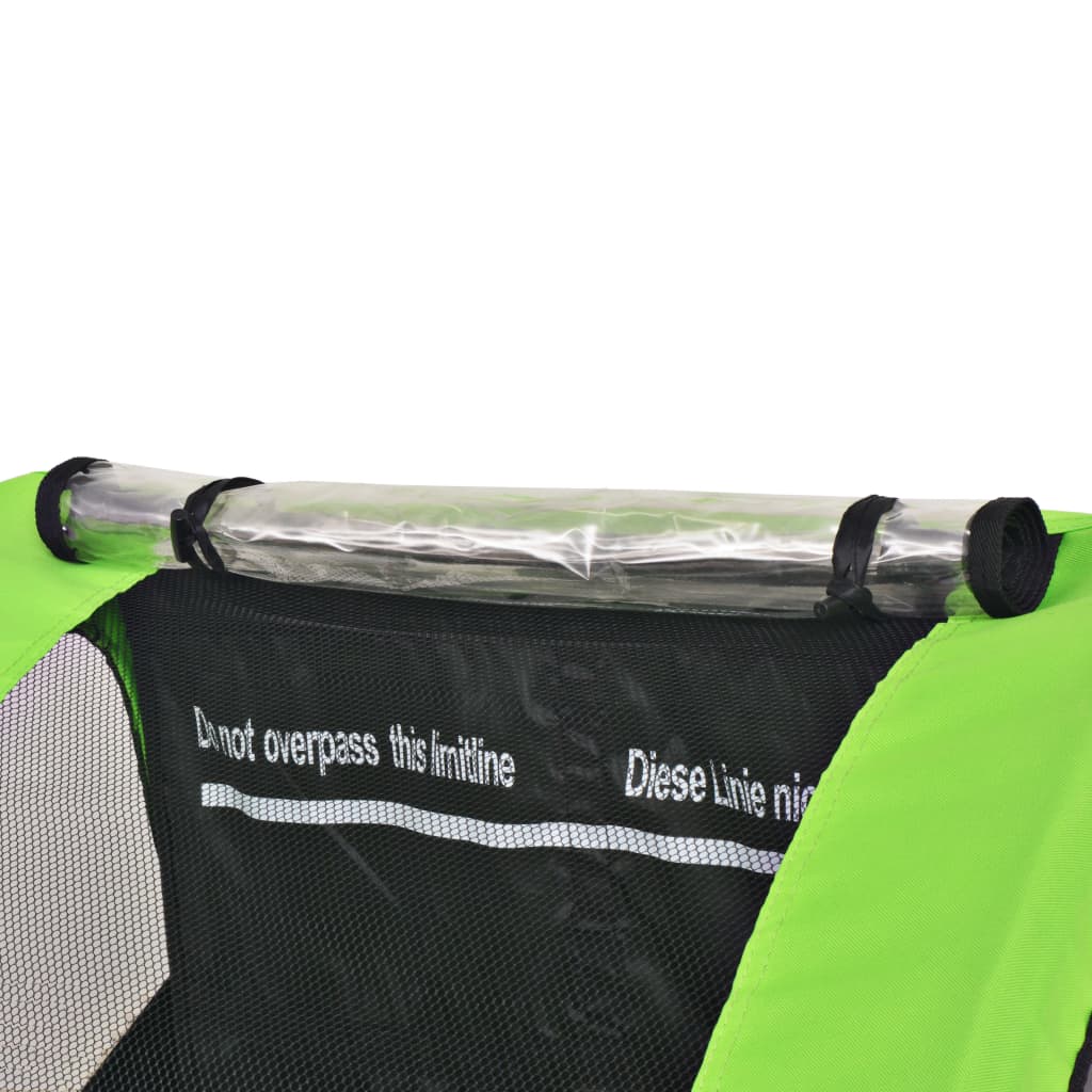 szürke és zöld kerékpár-utánfutó 30 kg