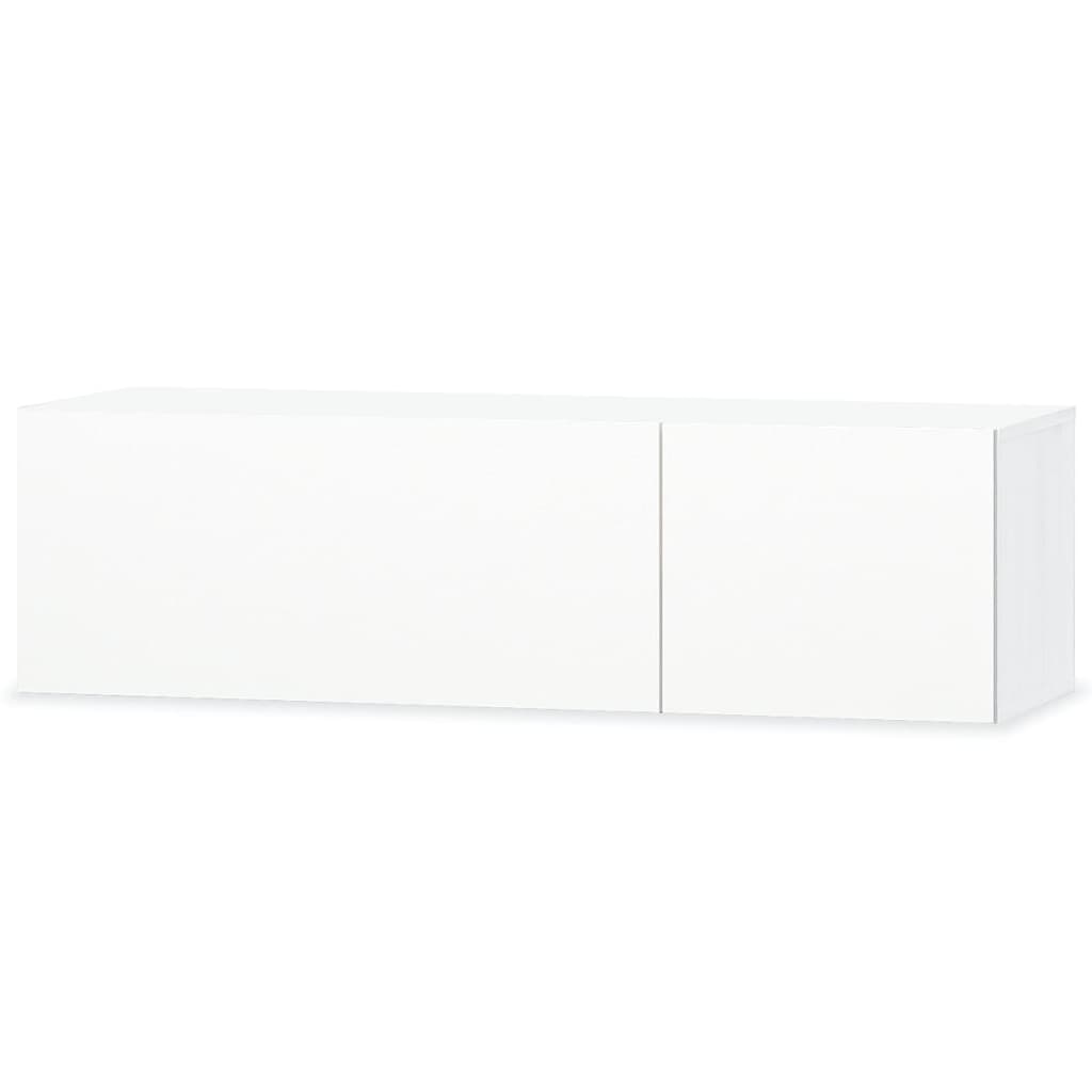 fehér magasfényű szerelt fa TV szekrény 120 x 40 x 34 cm