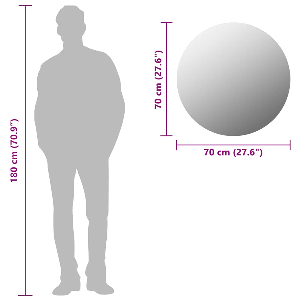 kör alakú tükör 70 cm